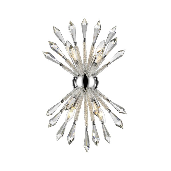 Soleia 4 Light Wall Sconce, Chrome & Clear